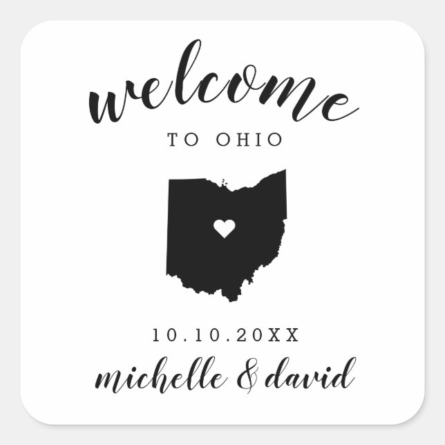 Willkommen in Ohio | Brauchtum für Hochzeiten Quadratischer Aufkleber (Vorderseite)