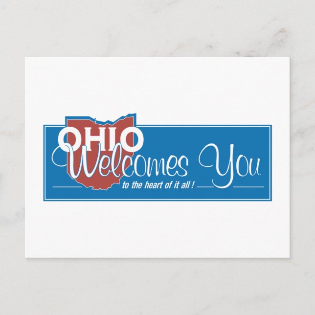 Willkommen in Ohio - USA Road Sign Postkarte (Vorderseite)