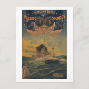 Willkommen in Pacific Shores. Flaggschiff Connecti Postkarte