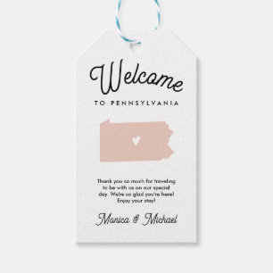 Willkommen in PENNSYLVANIA Hochzeit JEDE FARBE!! Geschenkanhänger