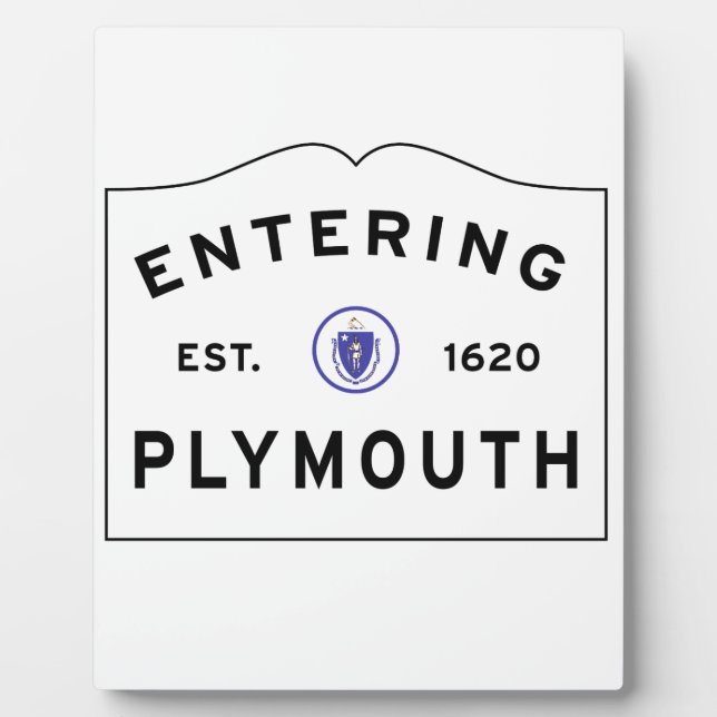 Willkommen in Plymouth MA Fotoplatte (Vorderseite)