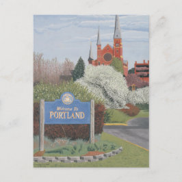 Willkommen in Portland Maine Postkarte
