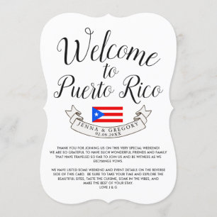 Willkommen in Puerto Rico  Hochzeit in Urlaubsort  Einladung