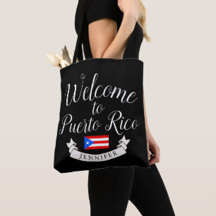 Willkommen in Puerto Rico Hochzeit in Urlaubsort Tasche