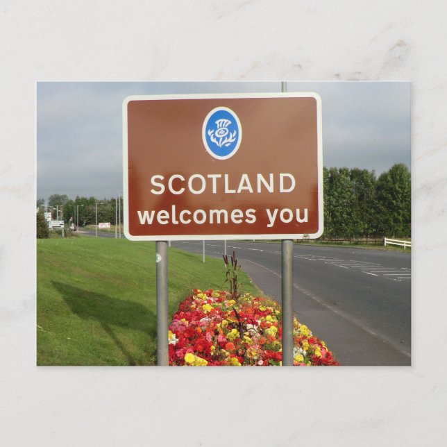 Willkommen in Schottland - Anglo-Scottish Border S Postkarte (Vorderseite)
