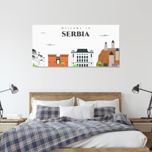 Willkommen in Serbien Leinwanddruck (Insitu (Schlafzimmer))