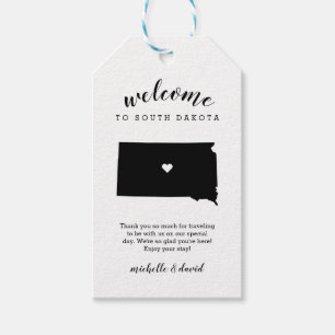 Willkommen in South Dakota   Kalligraphische Hochz Geschenkanhänger