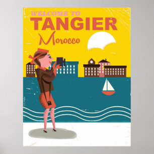 Willkommen in Tanger Marokko Vintage-Reiseposter Poster