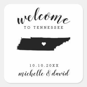 Willkommen in Tennessee Brauchtum für Hochzeiten Quadratischer Aufkleber