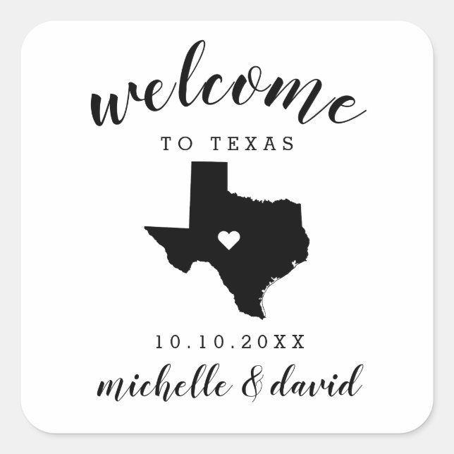 Willkommen in Texas | Brauchtum für Hochzeiten Quadratischer Aufkleber (Vorderseite)