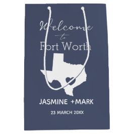 Willkommen in Texas Fort Worth Benutzerdefinierte Mittlere Geschenktüte