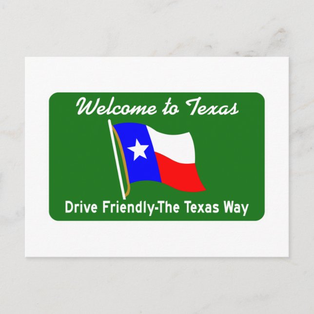 Willkommen in Texas - USA Road Sign Postkarte (Vorderseite)