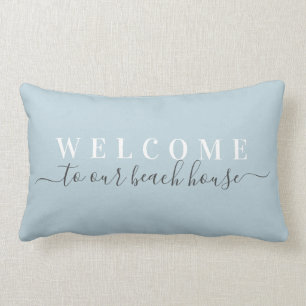 Willkommen in unserem Beach House Blue Lumbar Pill Lendenkissen