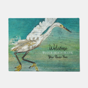 Willkommen in unserem Beach House Shorebird Art Fußmatte