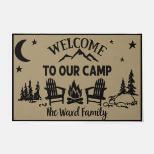 Willkommen in unserem Camp Rug, Camping Liebhaber Fußmatte
