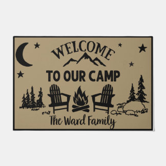 Willkommen in unserem Camp Rug, Camping Liebhaber  Fußmatte