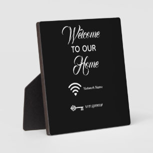 Willkommen in unserem Haus WiFi-Passwort elegant Fotoplatte