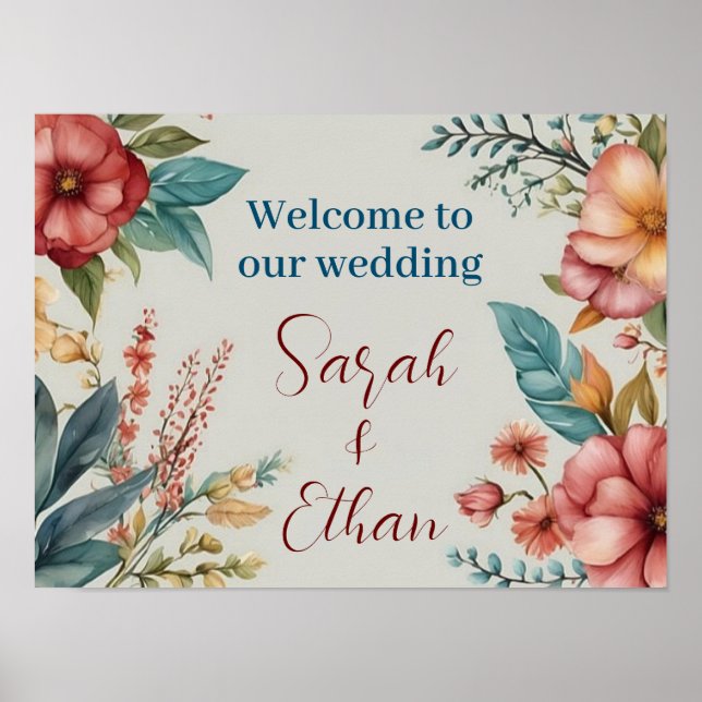 Willkommen in unserem Hochzeitsposter Poster (Vorne)