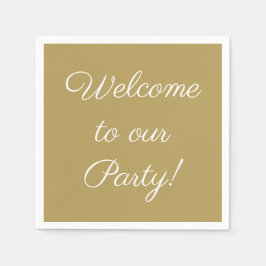 'Willkommen in unserem Party' Eleganter Script Tex Serviette