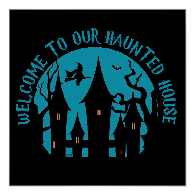 WILLKOMMEN IN UNSEREM SPUK HAUS lustige halloween Poster (Vorderseite)