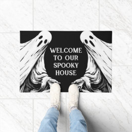 Willkommen in unserem spukhaften Haus Halloween Fußmatte