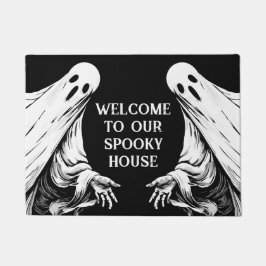 Willkommen in unserem spukhaften Haus Halloween Fußmatte
