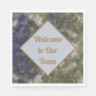 Willkommen in unserem Team Blue Gold Abstrakt Busi Serviette