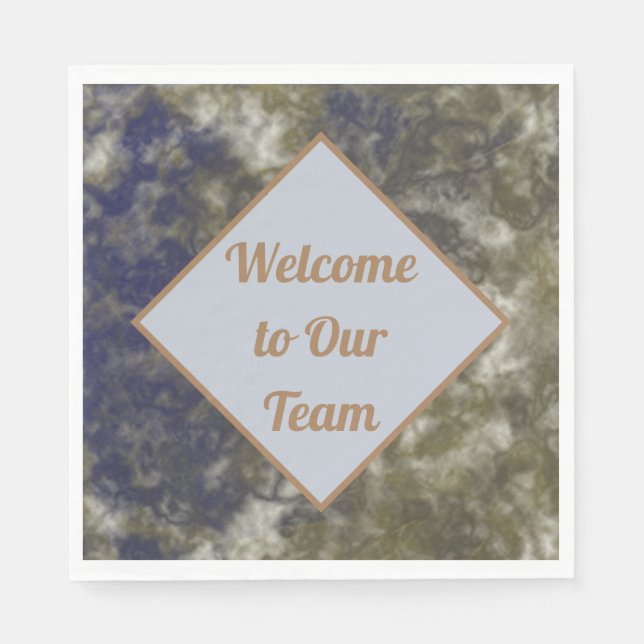Willkommen in unserem Team Blue Gold Abstrakt Busi Serviette (Vorderseite)