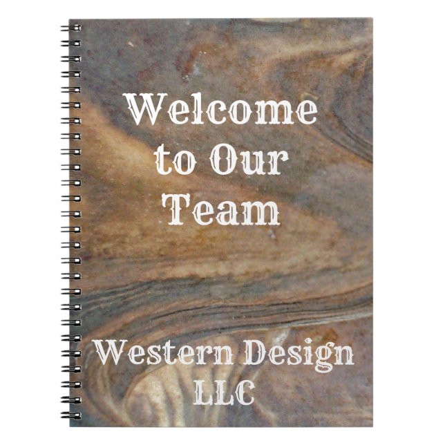 Willkommen in unserem Team Brown Woodgrain Berufli Notizblock (Vorderseite)