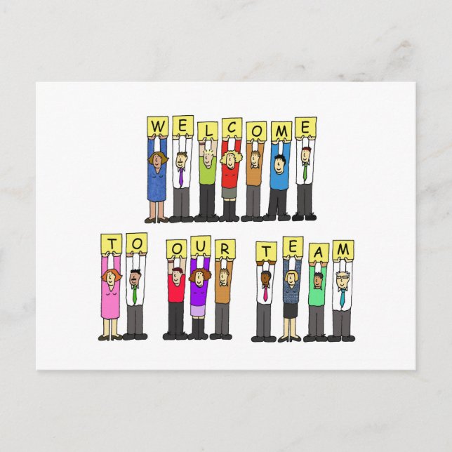 Willkommen in unserem Team Postkarte (Vorderseite)
