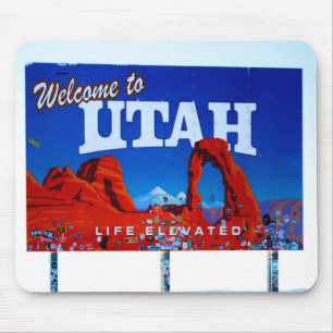 Willkommen in Utah-Schild Mousepad