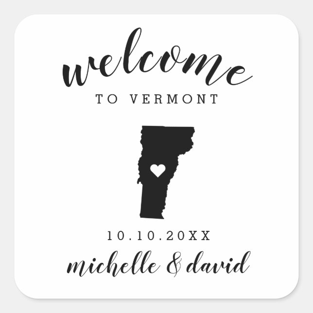 Willkommen in Vermont | Brauchtum Quadratischer Aufkleber (Vorderseite)