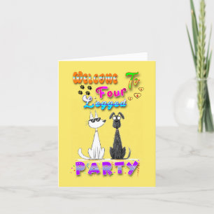 Willkommen in vier Party Feiertagskarte