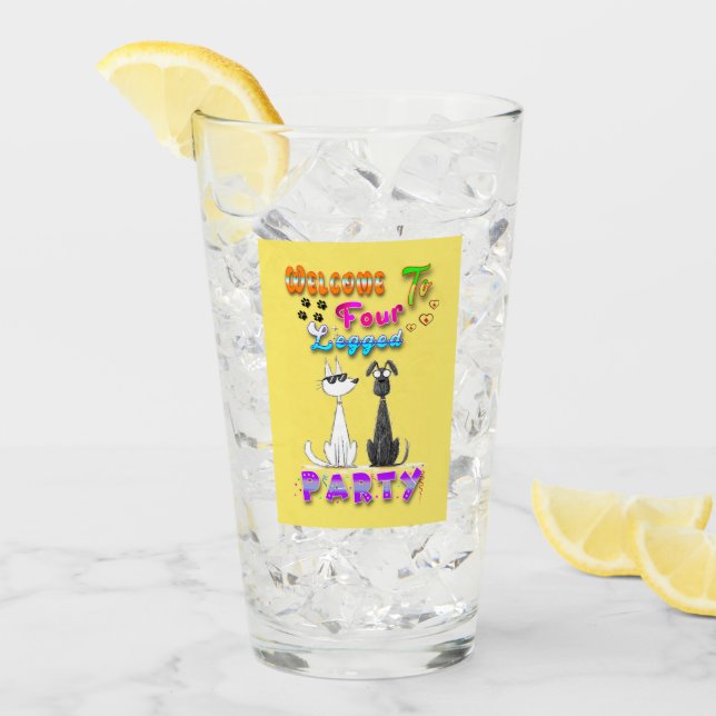 Willkommen in vier Party Glas (Vorderseite Ice)
