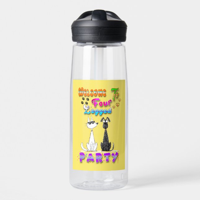 Willkommen in vier Party Trinkflasche (Vorne)