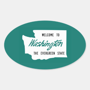 Willkommen in Washington - USA Ovaler Aufkleber