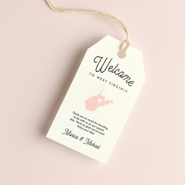 Willkommen in WEST VIRGINIA Hochzeit JEDE FARBE!! Geschenkanhänger (Von Creator hochgeladen)