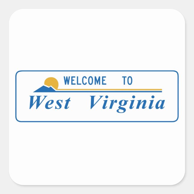 Willkommen in West Virginia - USA Quadratischer Aufkleber (Vorderseite)