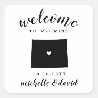 Willkommen in Wyoming | Brauchtum für Hochzeiten Quadratischer Aufkleber
