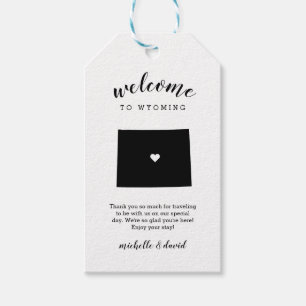 Willkommen in Wyoming Kalligraphische Hochzeit Geschenkanhänger