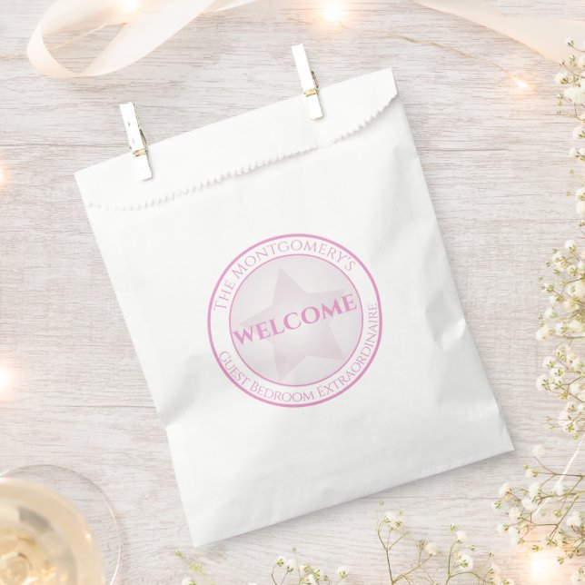 Willkommen Individuelle Name Guest Bedroom Pastel  Geschenktütchen (Ausgeschnitten)