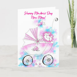 WILLKOMMEN JUNGE MUTTER MUTTER'S DAY CARD DANKESKARTE