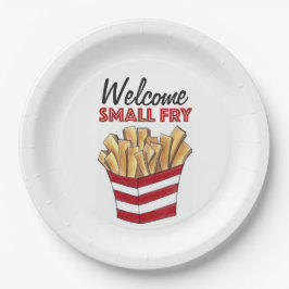 Willkommen Kleine Fry French Fries Feinschmecker B Pappteller