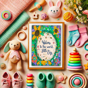 Willkommen Kleine Whimsical Floral Niedlich Unisex Karte