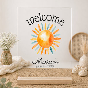 Willkommen, kleiner Sonnenschein - Baby Boy Shower Acrylschild