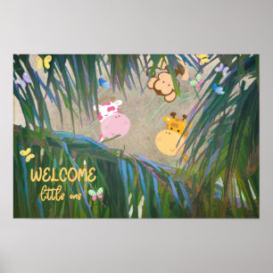 Willkommen Kleines Dschungel Thema Kinderzimmer Ku Poster