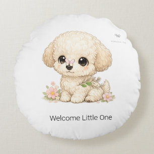 Willkommen Kleines Eins Chibi Toy Pudel Runde Kiss Rundes Kissen