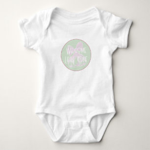 Willkommen Kleines Eins Süße rosa Schleife und Min Baby Strampler