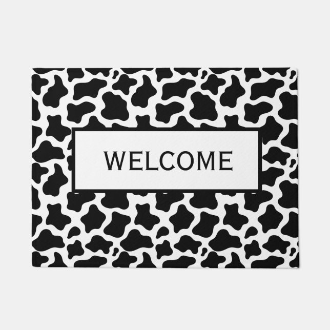 Willkommen Kuh Doormat Fußmatte (Vorderseite)