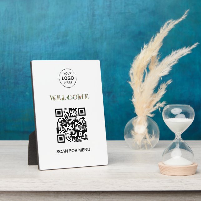 Willkommen Kundenspezifischer QR-Code Logo Moderne Fotoplatte (Seite)